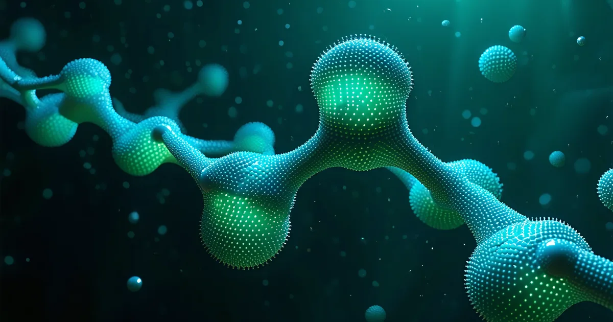 Abstract visualization representing point mutation stability prediction in protein structure